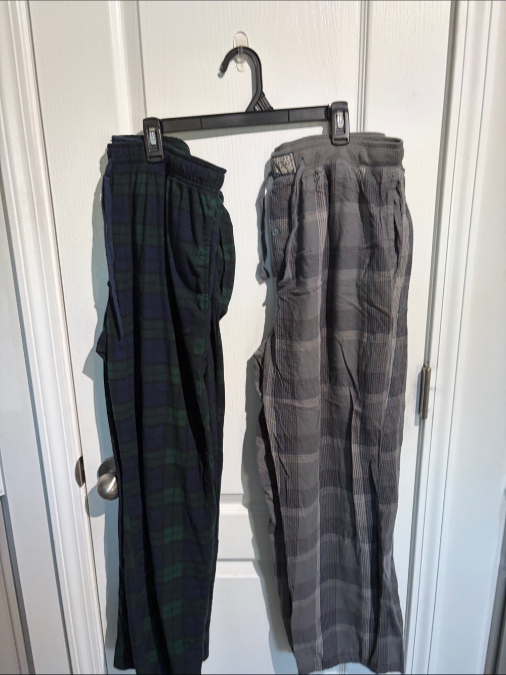 Bundle of Men's Plaid Lounge Pants - 2 pairs Green & Gray